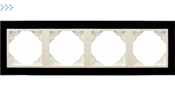 Четырехместная рамка, черное стекло/лед (90940 TEG)